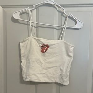 American Eagle Cropped Rolling Stones Tank Top